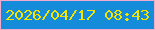 文字の大きさ：3、枠の色：f2aace、背景の色：158cda、文字の色：f2e400 無料ブログパーツのブログ時計