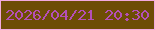 文字の大きさ：4、枠の色：f2aade、背景の色：6d4d05、文字の色：b44fb6 無料ブログパーツのブログ時計