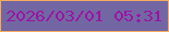 文字の大きさ：3、枠の色：f2ab5f、背景の色：7267a2、文字の色：9a15a3 無料ブログパーツのブログ時計