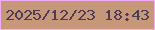 文字の大きさ：5、枠の色：f2abf5、背景の色：c7977a、文字の色：4d3c54 無料ブログパーツのブログ時計