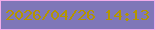 文字の大きさ：1、枠の色：f2adea、背景の色：7f77b8、文字の色：b49500 無料ブログパーツのブログ時計