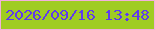 文字の大きさ：2、枠の色：f2b0dc、背景の色：9fcc22、文字の色：5f3aed 無料ブログパーツのブログ時計