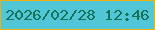 文字の大きさ：3、枠の色：f2b10a、背景の色：50c6d6、文字の色：167257 無料ブログパーツのブログ時計