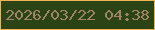 文字の大きさ：4、枠の色：f2b255、背景の色：2a4415、文字の色：a1836a 無料ブログパーツのブログ時計