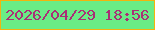 文字の大きさ：5、枠の色：f2b40e、背景の色：6aec86、文字の色：aa2f76 無料ブログパーツのブログ時計