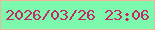文字の大きさ：1、枠の色：f2b497、背景の色：7cf9ac、文字の色：c22969 無料ブログパーツのブログ時計