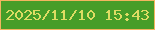 文字の大きさ：1、枠の色：f2b55f、背景の色：469d28、文字の色：dedc63 無料ブログパーツのブログ時計