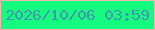 文字の大きさ：2、枠の色：f2b8af、背景の色：14fb80、文字の色：4595b2 無料ブログパーツのブログ時計