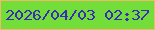 文字の大きさ：4、枠の色：f2b96b、背景の色：73de39、文字の色：3b2cb5 無料ブログパーツのブログ時計