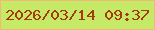文字の大きさ：1、枠の色：f2b974、背景の色：c6ea67、文字の色：a73a0b 無料ブログパーツのブログ時計