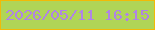 文字の大きさ：2、枠の色：f2ba07、背景の色：b0d557、文字の色：b084e5 無料ブログパーツのブログ時計