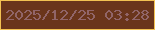 文字の大きさ：4、枠の色：f2c252、背景の色：6a351b、文字の色：916568 無料ブログパーツのブログ時計