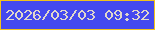 文字の大きさ：2、枠の色：f2c31b、背景の色：4549ef、文字の色：e1d7cb 無料ブログパーツのブログ時計