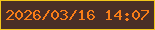 文字の大きさ：2、枠の色：f2c51b、背景の色：4a2e26、文字の色：f97e18 無料ブログパーツのブログ時計