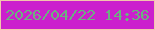 文字の大きさ：4、枠の色：f2c5ad、背景の色：cb20cd、文字の色：6cb180 無料ブログパーツのブログ時計