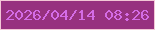 文字の大きさ：5、枠の色：f2c7d6、背景の色：97317f、文字の色：d46ce6 無料ブログパーツのブログ時計