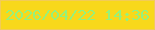 文字の大きさ：5、枠の色：f2cb58、背景の色：f8d81b、文字の色：95f17b 無料ブログパーツのブログ時計