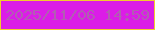 文字の大きさ：1、枠の色：f2cc2e、背景の色：db1de7、文字の色：b25db3 無料ブログパーツのブログ時計