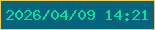 文字の大きさ：4、枠の色：f2cc51、背景の色：05637b、文字の色：06e29d 無料ブログパーツのブログ時計