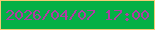 文字の大きさ：1、枠の色：f2cc74、背景の色：04b046、文字の色：b03ba3 無料ブログパーツのブログ時計