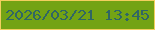 文字の大きさ：3、枠の色：f2cf5e、背景の色：73a314、文字の色：306664 無料ブログパーツのブログ時計