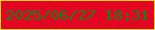 文字の大きさ：4、枠の色：f2d226、背景の色：e30622、文字の色：198019 無料ブログパーツのブログ時計