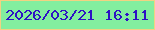 文字の大きさ：5、枠の色：f2d282、背景の色：83ee9f、文字の色：2e12c4 無料ブログパーツのブログ時計