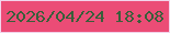 文字の大きさ：5、枠の色：f2d4eb、背景の色：eb4c76、文字の色：385f3a 無料ブログパーツのブログ時計