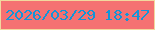 文字の大きさ：5、枠の色：f2d89e、背景の色：f57172、文字の色：1295d9 無料ブログパーツのブログ時計