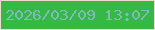 文字の大きさ：2、枠の色：f2d9ce、背景の色：34b944、文字の色：85b7c3 無料ブログパーツのブログ時計