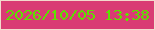 文字の大きさ：4、枠の色：f2dacd、背景の色：d93c74、文字の色：5ce100 無料ブログパーツのブログ時計