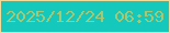 文字の大きさ：5、枠の色：f2db98、背景の色：14c9bb、文字の色：a6c774 無料ブログパーツのブログ時計