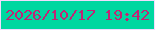 文字の大きさ：2、枠の色：f2dcfe、背景の色：00d7a0、文字の色：c12475 無料ブログパーツのブログ時計