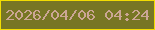 文字の大きさ：5、枠の色：f2dd02、背景の色：777624、文字の色：cba694 無料ブログパーツのブログ時計