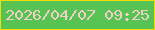 文字の大きさ：3、枠の色：f2dd05、背景の色：57c352、文字の色：f0d0c9 無料ブログパーツのブログ時計