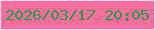文字の大きさ：1、枠の色：f2ddf9、背景の色：f66e9c、文字の色：229b4c 無料ブログパーツのブログ時計