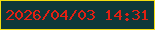 文字の大きさ：2、枠の色：f2de11、背景の色：0e3839、文字の色：e22013 無料ブログパーツのブログ時計