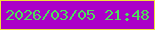 文字の大きさ：2、枠の色：f2df3a、背景の色：ab00c8、文字の色：4ce159 無料ブログパーツのブログ時計