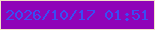 文字の大きさ：5、枠の色：f2e1c9、背景の色：8f04b8、文字の色：394ef4 無料ブログパーツのブログ時計