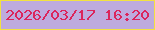 文字の大きさ：4、枠の色：f2e241、背景の色：beabde、文字の色：db255c 無料ブログパーツのブログ時計
