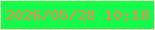 文字の大きさ：1、枠の色：f2e3c8、背景の色：15fb4c、文字の色：f38752 無料ブログパーツのブログ時計