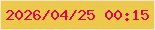 文字の大きさ：1、枠の色：f2e3d2、背景の色：ecc948、文字の色：e4014d 無料ブログパーツのブログ時計
