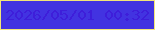 文字の大きさ：3、枠の色：f2e579、背景の色：4233e1、文字の色：3e1eda 無料ブログパーツのブログ時計