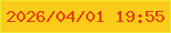 文字の大きさ：3、枠の色：f2e630、背景の色：f9cc1a、文字の色：e33e0a 無料ブログパーツのブログ時計