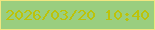 文字の大きさ：5、枠の色：f2e681、背景の色：9ace7f、文字の色：bcc309 無料ブログパーツのブログ時計