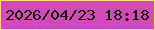 文字の大きさ：1、枠の色：f2e76c、背景の色：d349b5、文字の色：0b2702 無料ブログパーツのブログ時計