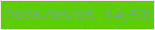 文字の大きさ：5、枠の色：f2e7ec、背景の色：5dcd04、文字の色：72ad88 無料ブログパーツのブログ時計