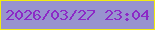 文字の大きさ：3、枠の色：f2ec11、背景の色：9893cf、文字の色：8c2ac6 無料ブログパーツのブログ時計