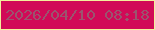 文字の大きさ：2、枠の色：f2f09c、背景の色：d10a57、文字の色：9b546e 無料ブログパーツのブログ時計