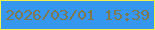 文字の大きさ：2、枠の色：f2f14d、背景の色：3597ee、文字の色：7f774e 無料ブログパーツのブログ時計